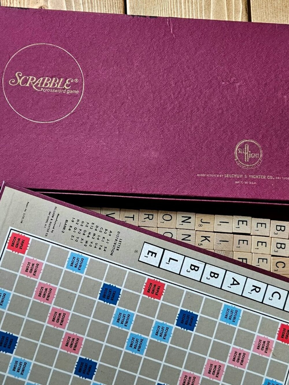 Vintage Rare 1950s Scrabble Board Game Selchow and Righter